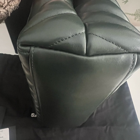 Saint Laurent Green and Gold Quilted Shoulder Bag - Picture 8 of 12